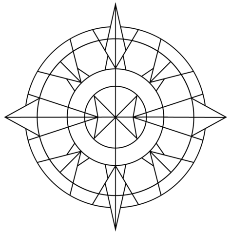 Simple Kaleidoscope Coloring Page